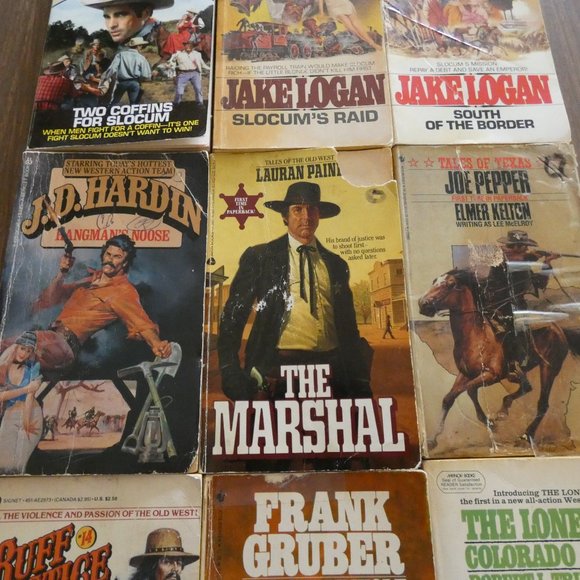 Lot Of 9 Vintage Western Paperback Books Jake Logan & Others - Picture 4 of 9